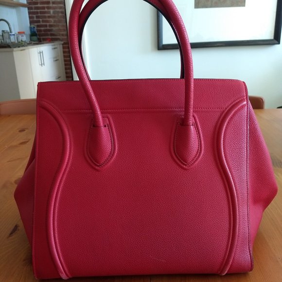 Celine Phantom M in Magenta Bullhide Calfskin - Picture 2 of 10